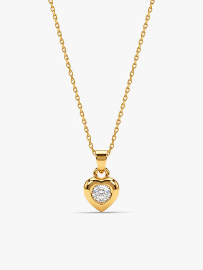 Golden Imagine Hearts Pendant With Link Chain