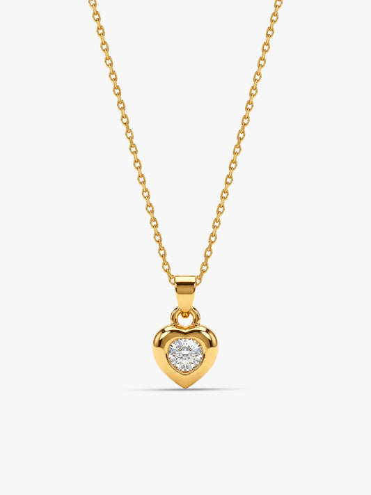 Golden Imagine Hearts Pendant With Link Chain