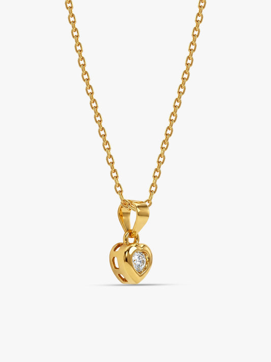 Golden Imagine Hearts Pendant With Link Chain