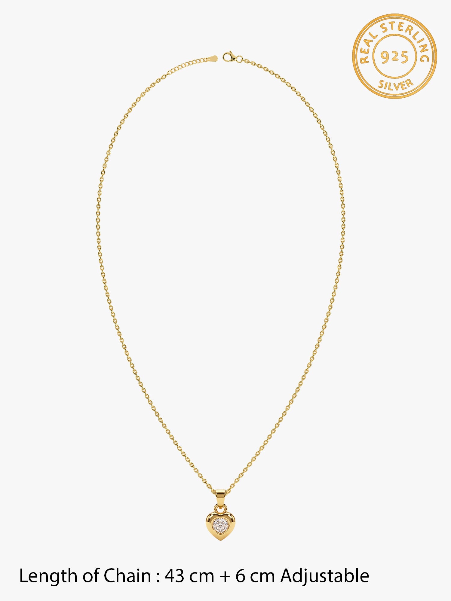 Golden Imagine Hearts Pendant With Link Chain