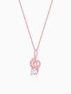 Rose Gold Clef Pendant With Link Chain