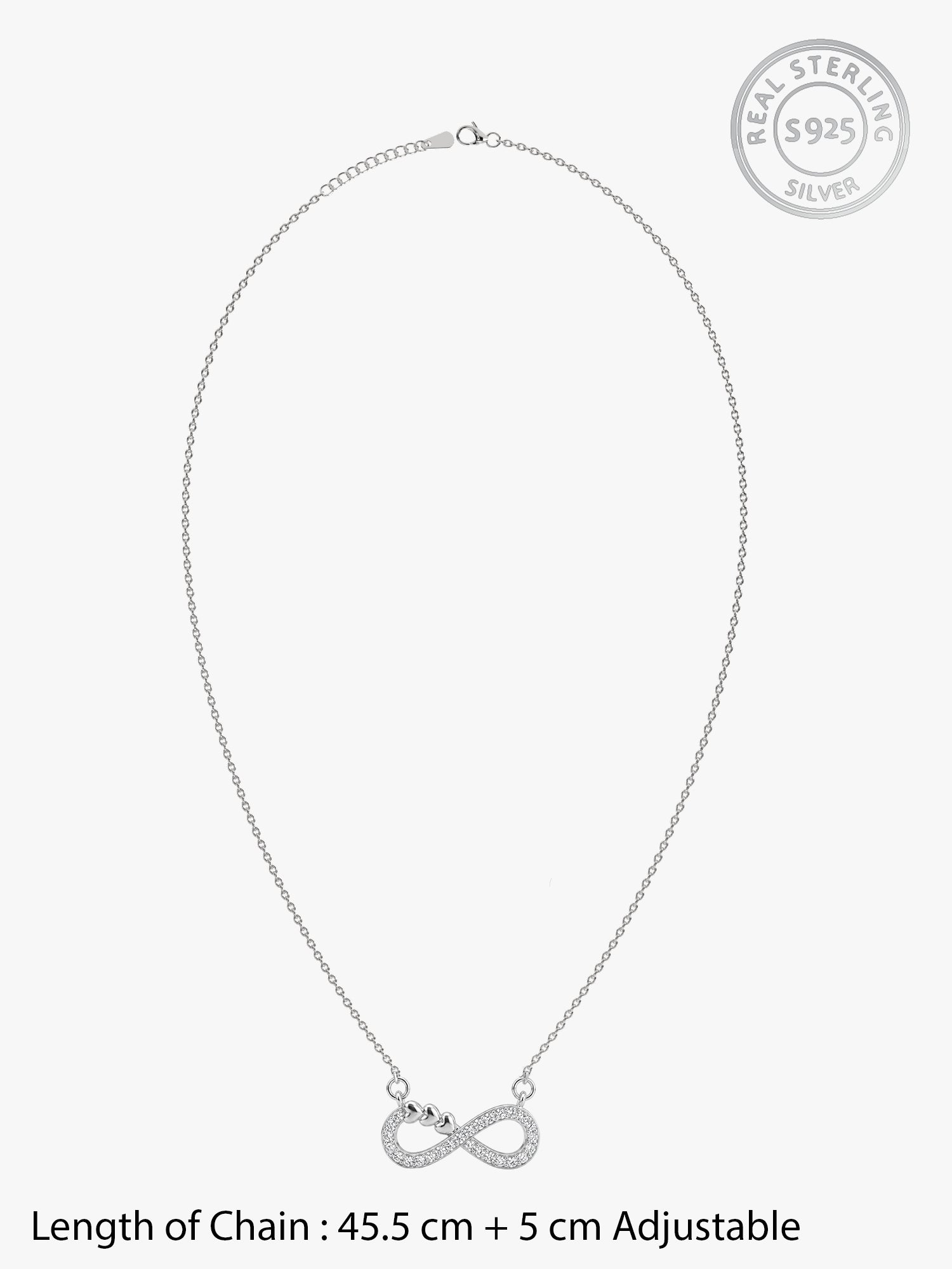 Silver Infinity Heart Necklace