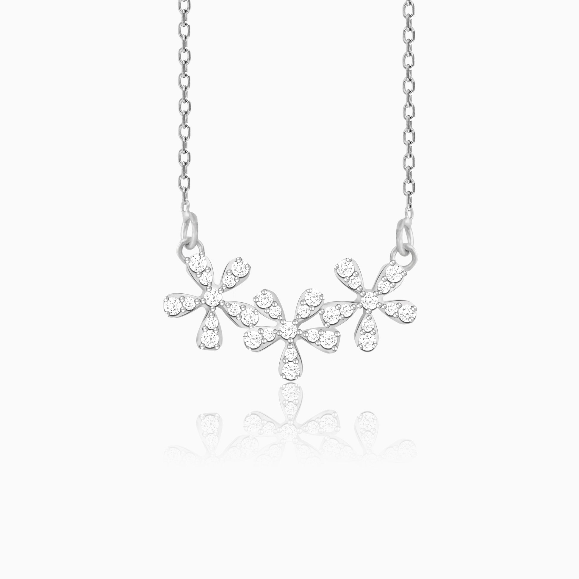 Silver Floral Enchantment Necklace – GIVA - Main Image