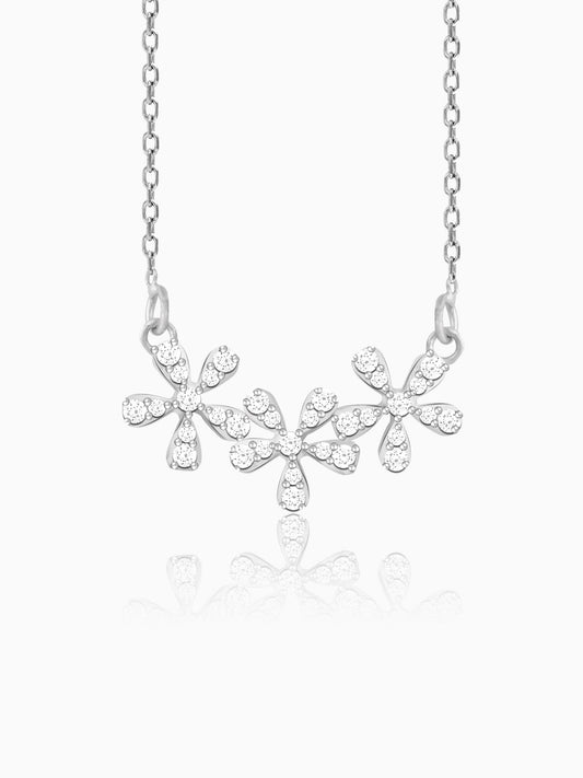 Silver Floral Enchantment Necklace