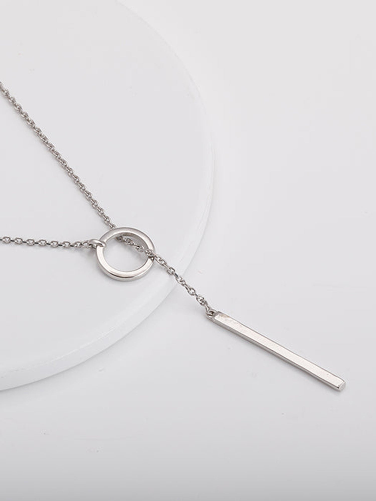 Silver Elegance Over All Pendant With Link Chain