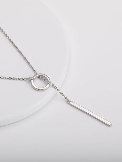 Silver Elegance Over All Pendant With Link Chain