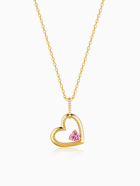 Golden Blush Pendant with Link Chain