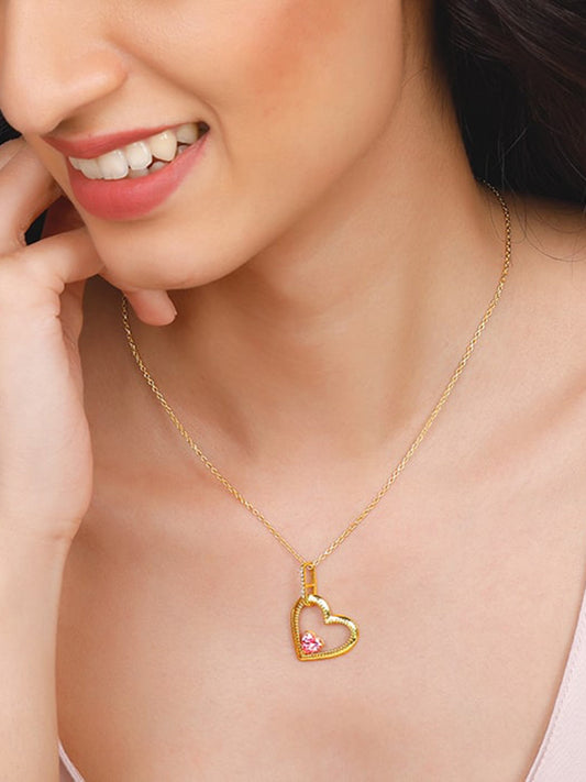 Golden Blush Pendant with Link Chain