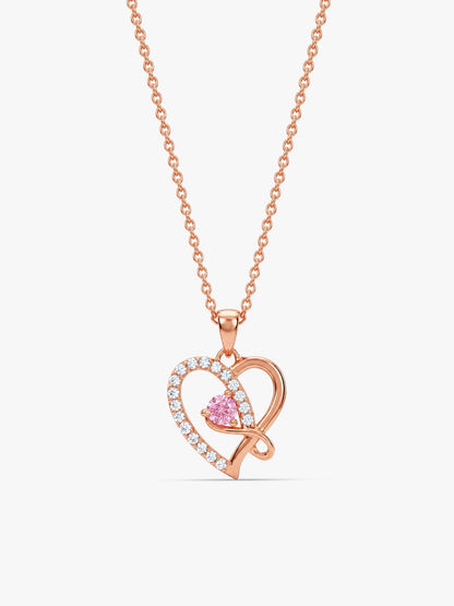 Rose Gold Music In My Heart Pendant with Link Chain