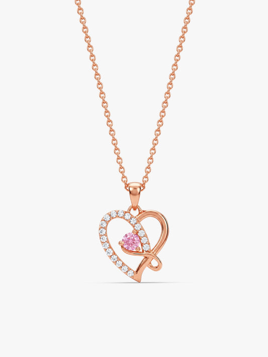 Rose Gold Music In My Heart Pendant with Link Chain
