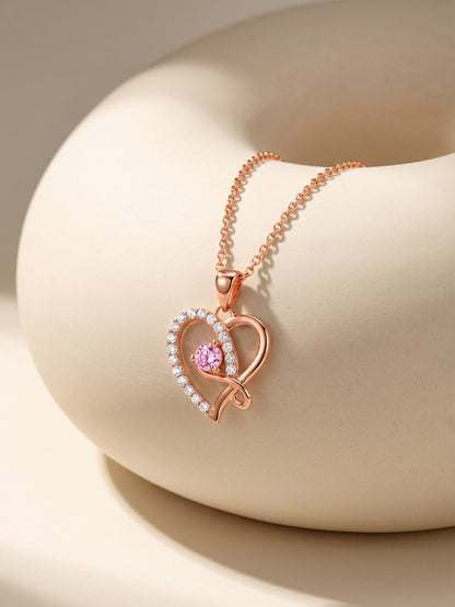 Rose Gold Music In My Heart Pendant with Link Chain