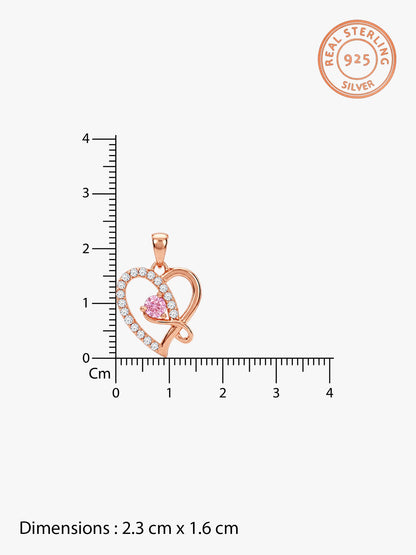 Rose Gold Music In My Heart Pendant with Link Chain