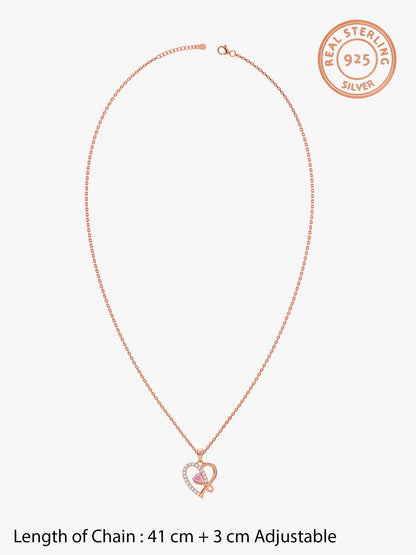 Rose Gold Music In My Heart Pendant with Link Chain