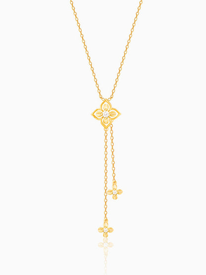 Golden Artsy Floral Necklace