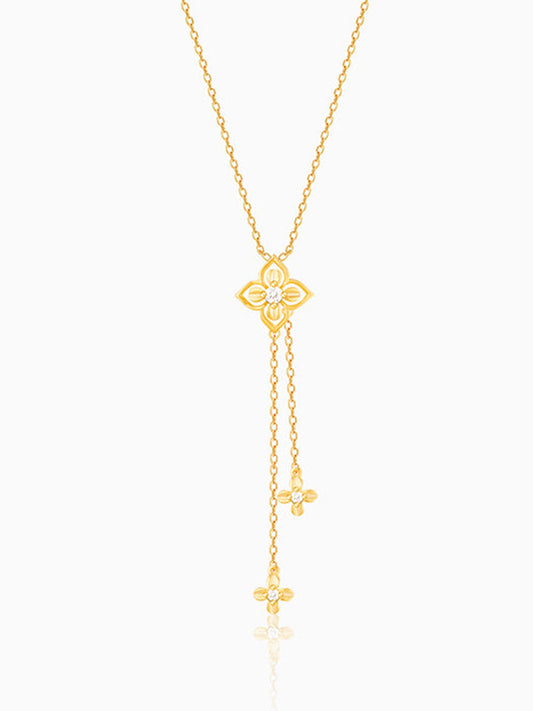 Golden Artsy Floral Necklace