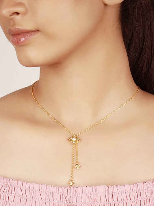 Golden Artsy Floral Necklace