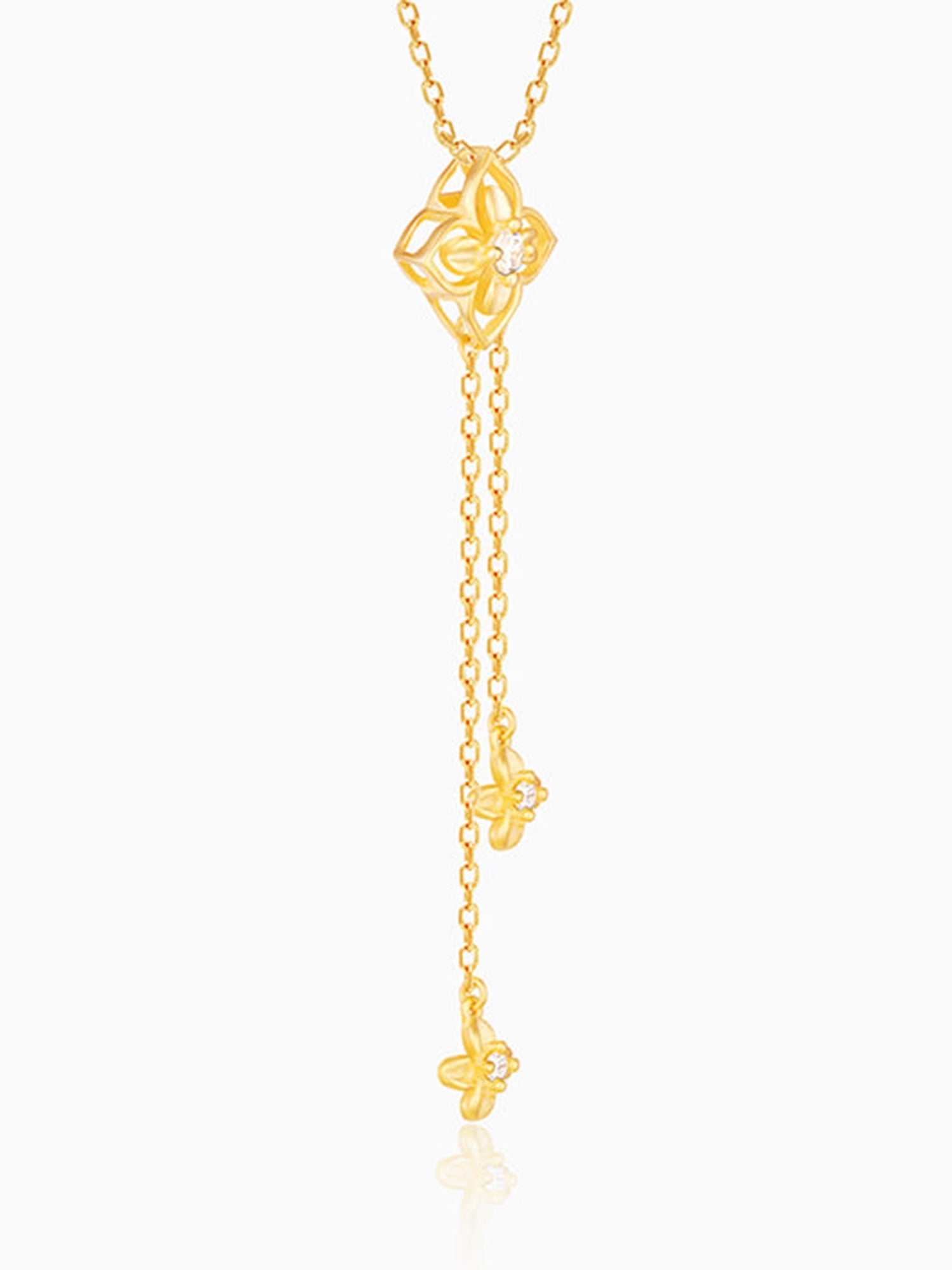 Golden Artsy Floral Necklace