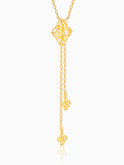 Golden Artsy Floral Necklace