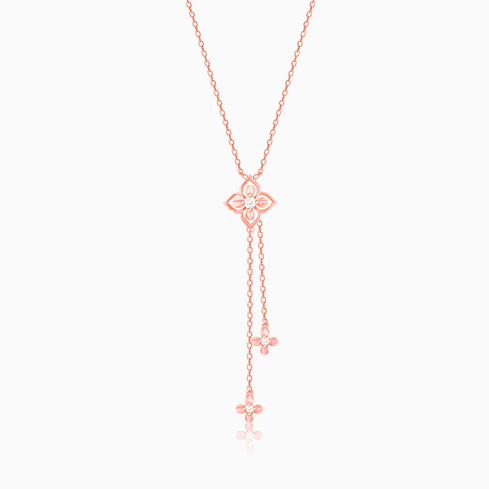 Rose Gold Artsy Floral Necklace - Image 1
