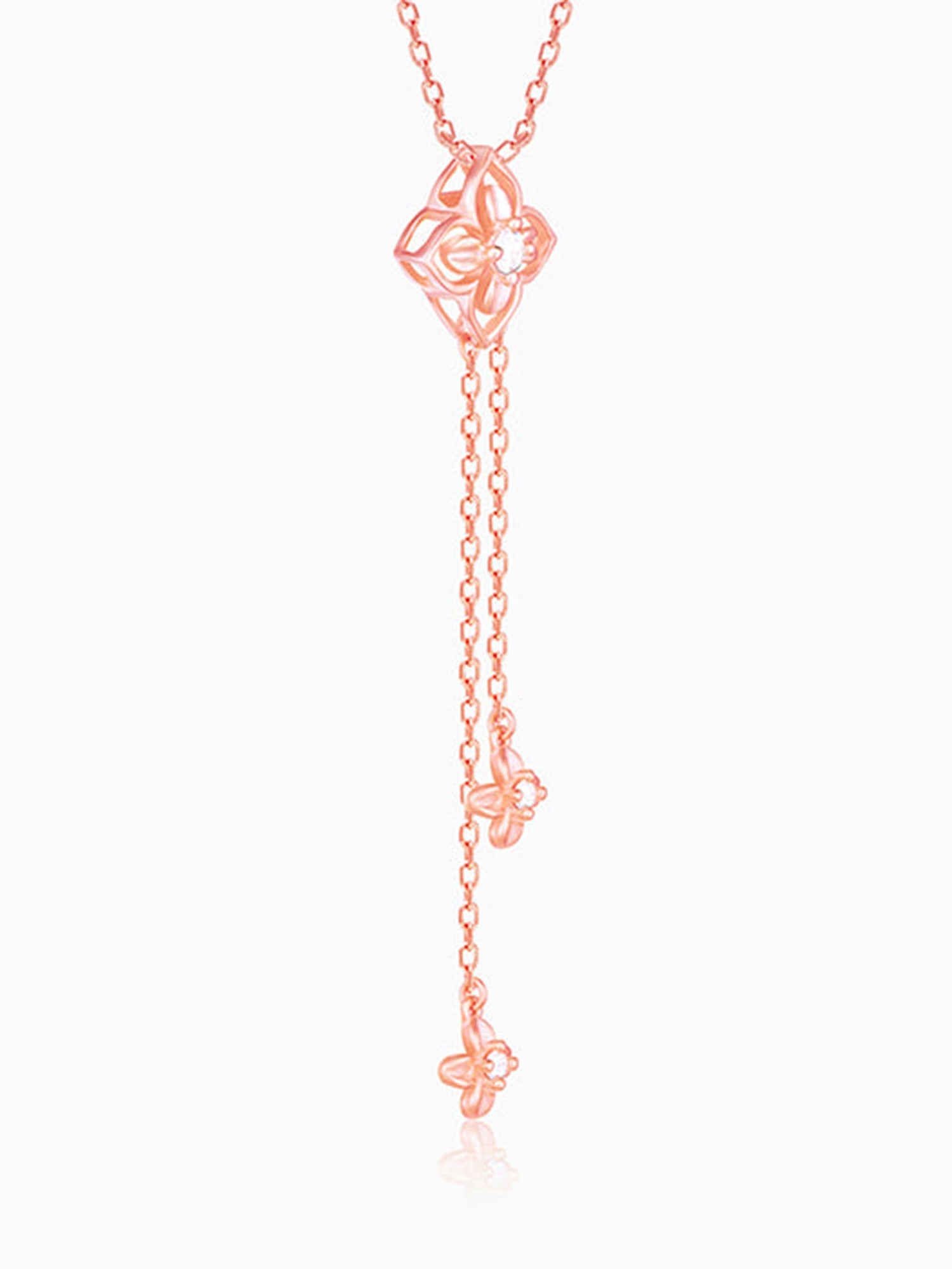 Rose Gold Artsy Floral Necklace