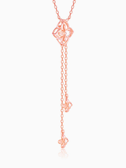 Rose Gold Artsy Floral Necklace