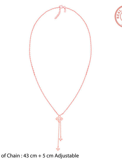 Rose Gold Artsy Floral Necklace