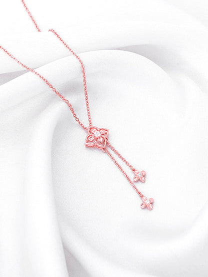 Rose Gold Artsy Floral Necklace