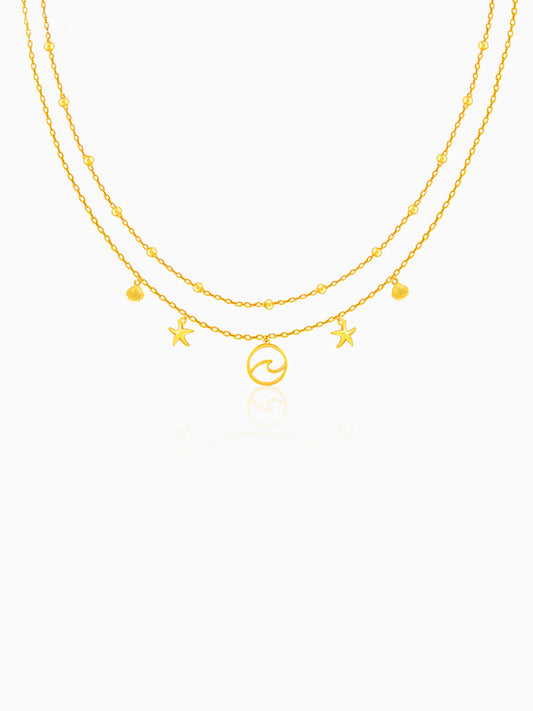 Golden Layered Charm Necklace