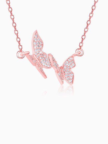 Rose Gold Wavering Wings Necklace