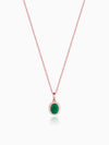 Rose Gold Evergreen Halo Pendant With Link Chain