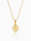 Golden Sun Leaf Pendant With Link Chain