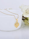 Golden Sun Leaf Pendant With Link Chain