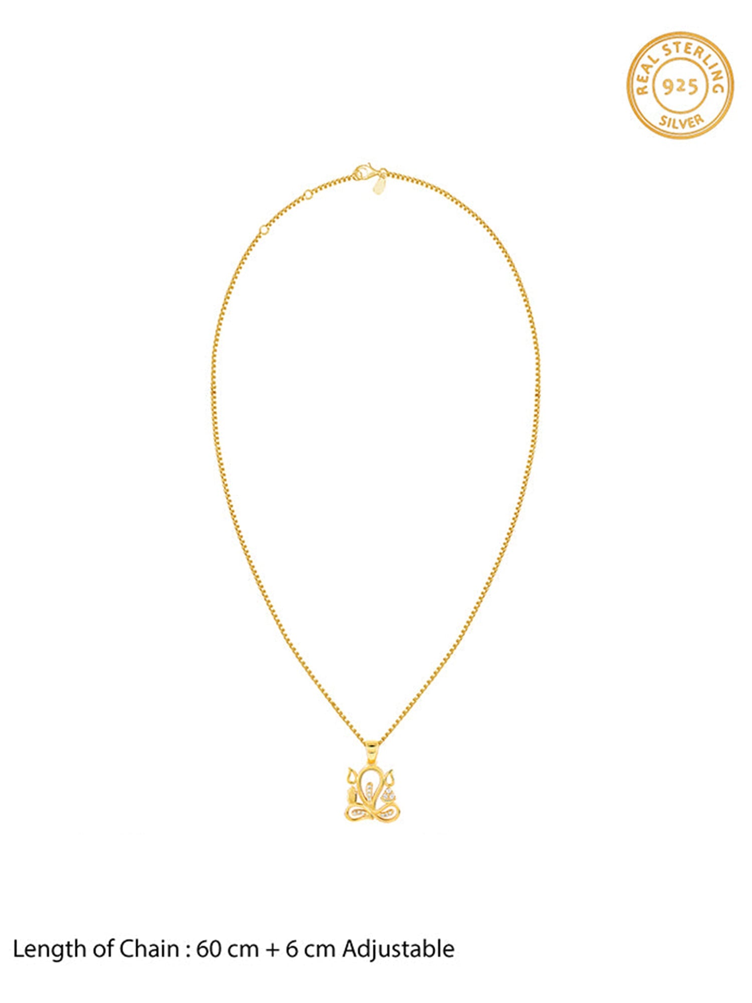 Golden Gleaming Ganesha Pendant With Box Chain For Him