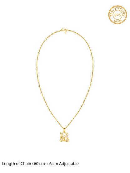 Golden Gleaming Ganesha Pendant With Box Chain For Him