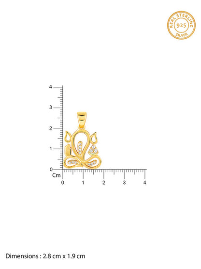 Golden Gleaming Ganesha Pendant With Box Chain For Him