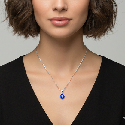 Silver Mystic Prism Pendant with Box Chain