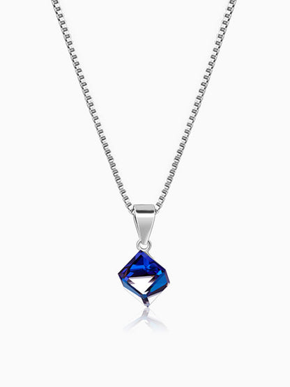Silver Mystic Prism Pendant with Box Chain