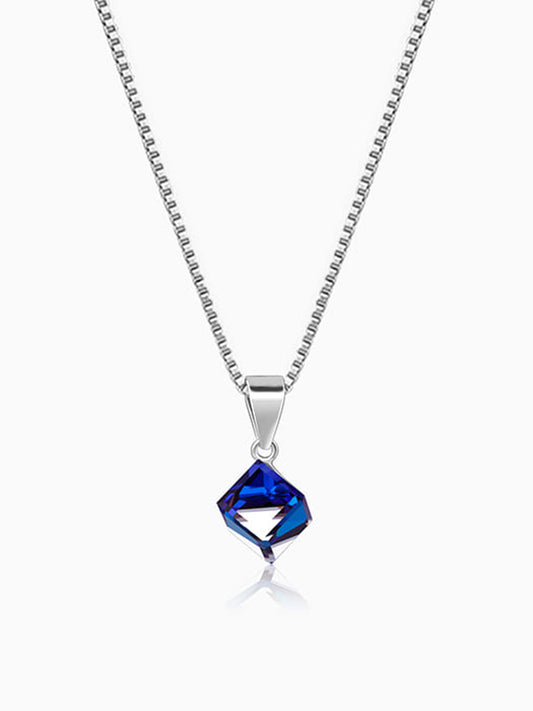 Silver Mystic Prism Pendant with Box Chain