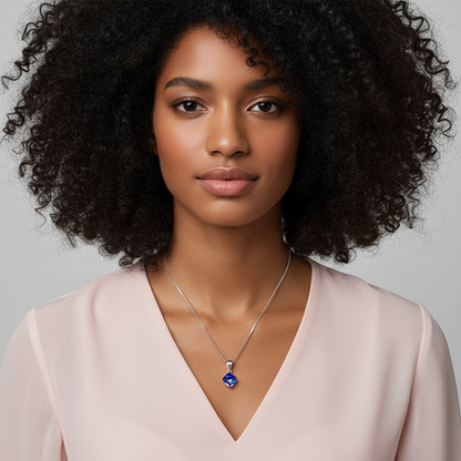 Silver Mystic Prism Pendant with Box Chain