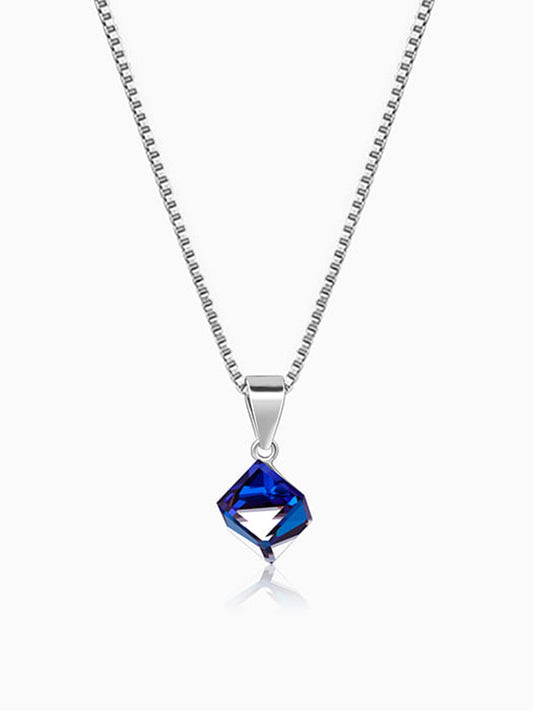 Silver Mystic Prism Pendant with Box Chain