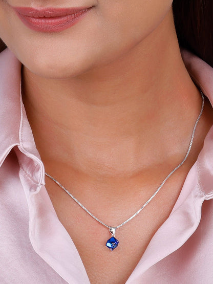Silver Mystic Prism Pendant with Box Chain