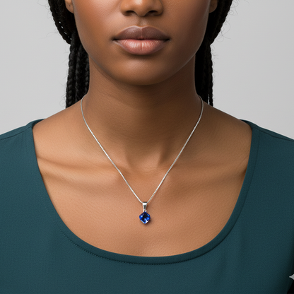 Silver Mystic Prism Pendant with Box Chain