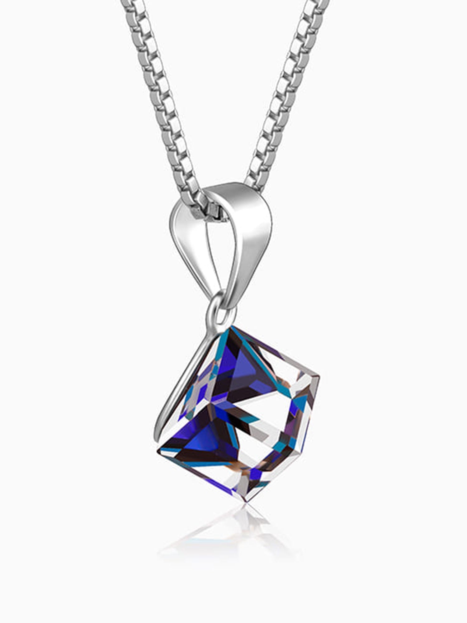 Silver Mystic Prism Pendant with Box Chain