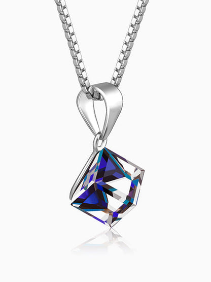Silver Mystic Prism Pendant with Box Chain