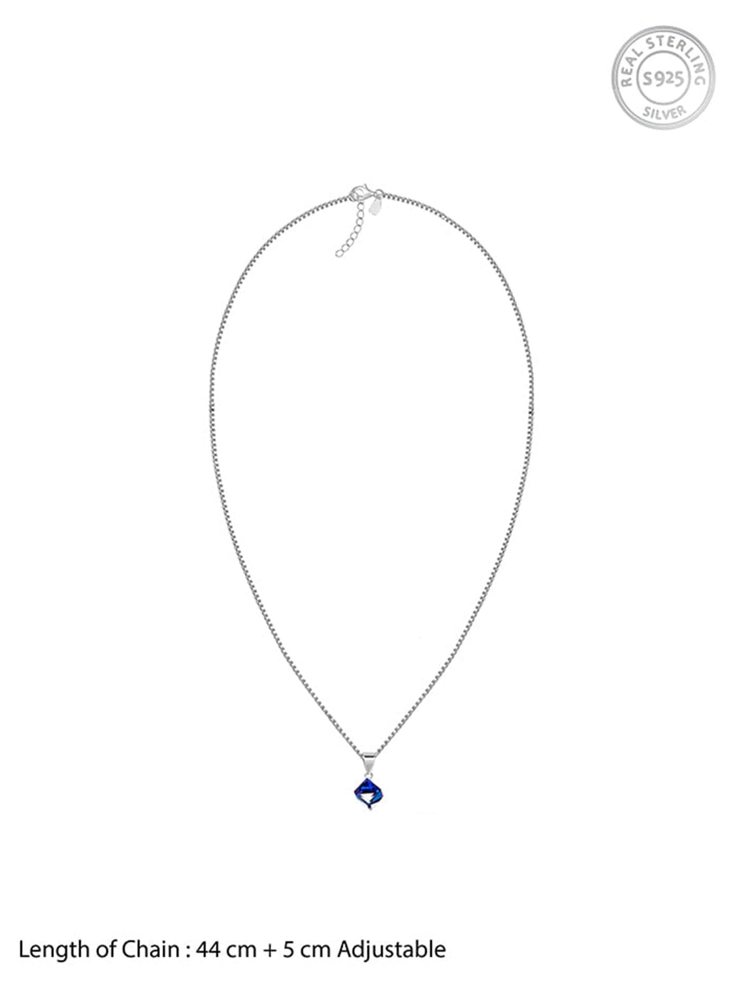 Silver Mystic Prism Pendant with Box Chain