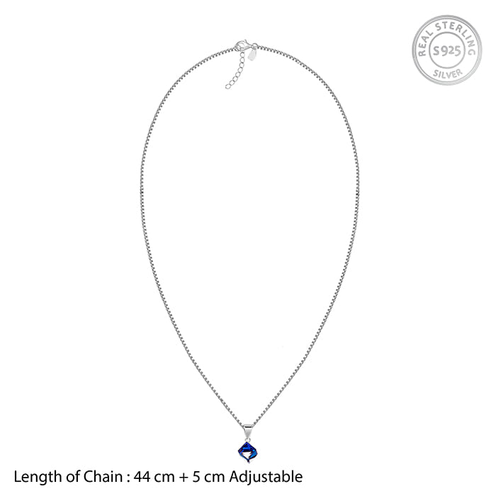Silver Mystic Prism Pendant with Box Chain