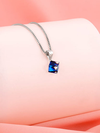 Silver Mystic Prism Pendant with Box Chain
