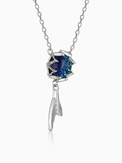 Silver Fin in Ocean Necklace
