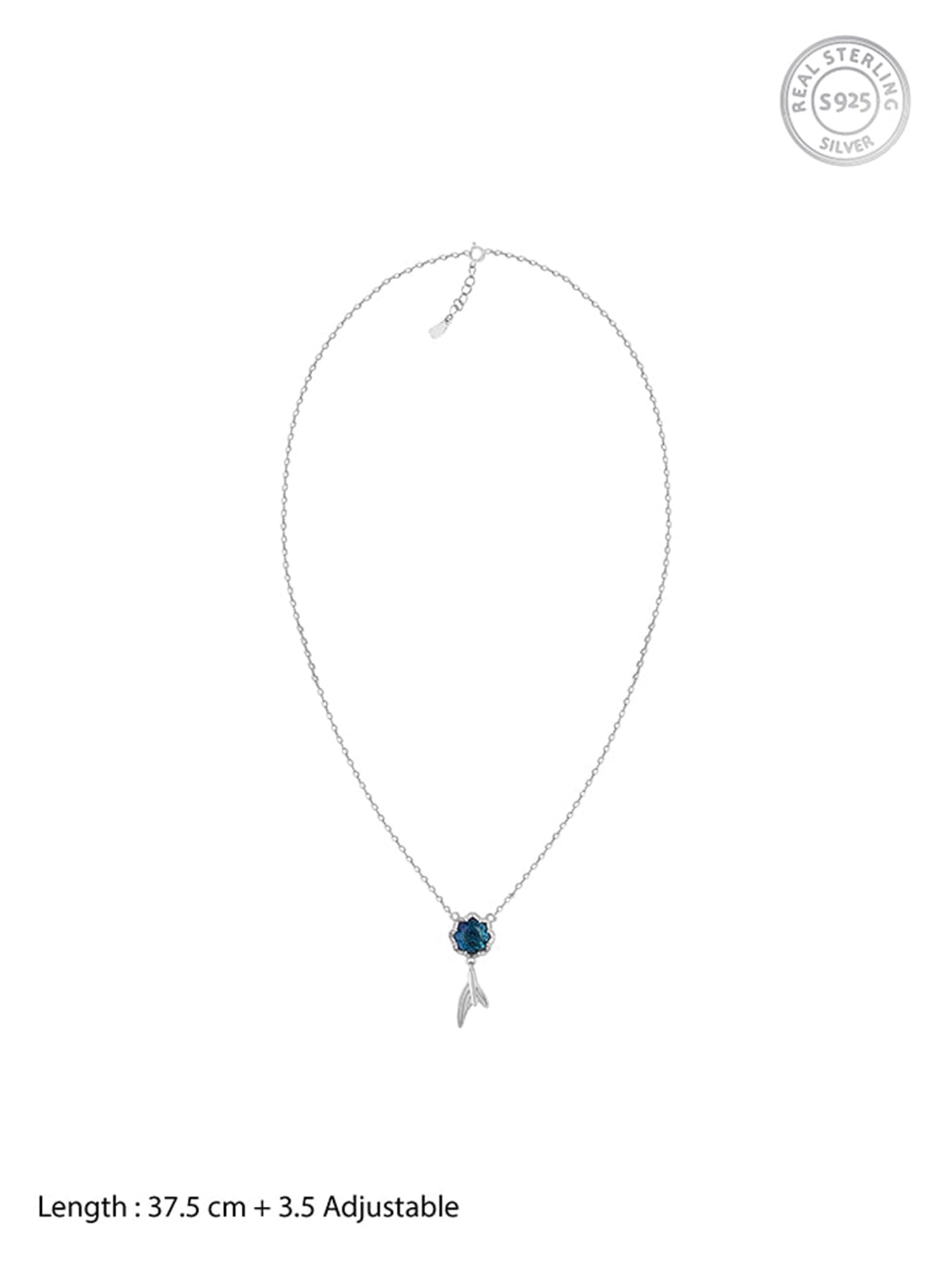 Silver Fin in Ocean Necklace