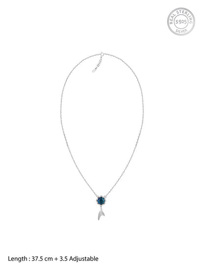 Silver Fin in Ocean Necklace